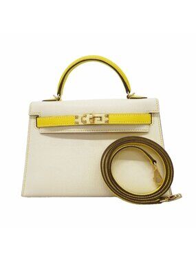 Hermes Sale Handbag Mini Kelly 2 Chevre Mysore Nata Lime Gold